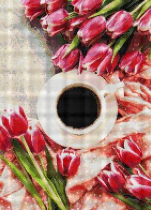 Алмазная мозайка тюльпаны к кофе melmil