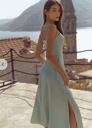 Мʼятна сатинова сукня gepur2 фото