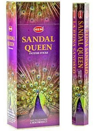 Благовоние sandal queen королева сандала аромапалочки hem 20 шт/уп  274611 фото