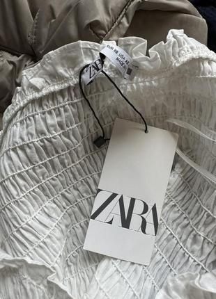 Zara новая хлопковая укороченная блуза топ жата со спущенными плечами9 фото