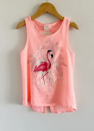 Zara стильная фирменная майка топ с открытой спинкой на девочку зара фламинго