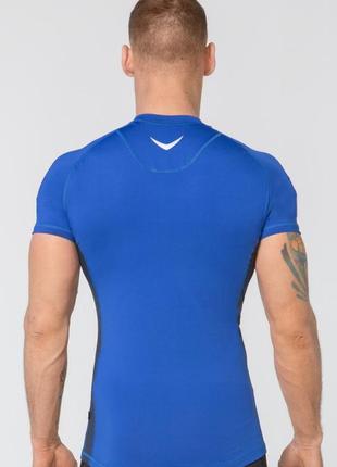 Мужская спортивная футболка рашгард rough radical fury duo ss, синяя с темно-синими вставками m