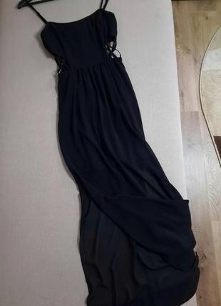 Чорне вечірнє плаття максі4 фото