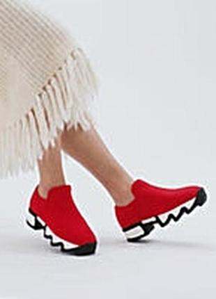 Червоні текстильні неопренові кросівки iri  nyc wes i italy 🇮🇹 35 36 37 38 39  розмір4 фото