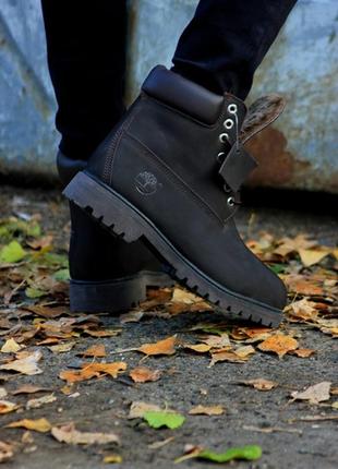 😍timberland brown😍мужские зимние кожаные коричневые ботинки тимберленд.2 фото