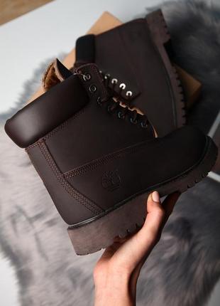 😍timberland brown😍мужские зимние кожаные коричневые ботинки тимберленд.8 фото