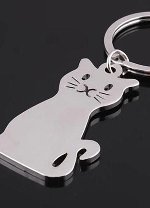 Новый творческая модель металлический большой брелок для ключей кошка кот котик
