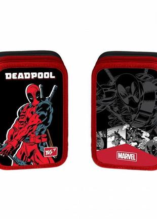 Пенал шкільний "yes" 533128 твердий подвійний hp-01 marvel deadpool