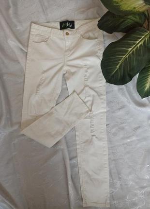 Джинсы базовые белые база брюки штаны скинни