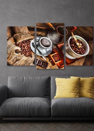 Модульная картина в гостиную / спальню кавова естетика art-623_3 melmil3 фото