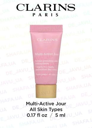 Многофункциональный антивозрастной защитный дневной крем clarins multi active jour для сияния кожи