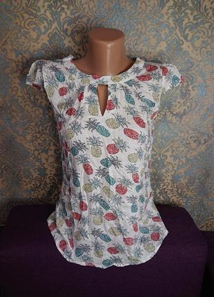 Красивая  женская блуза футболка ананас 🍍 блузка блузочка р.s/m5 фото