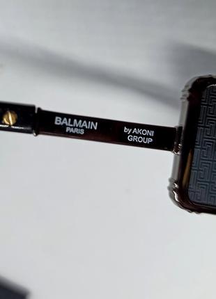 Очки в стиле balmain wonder boy 3 женские солнцезащитные черные в черном металле с козырьком9 фото