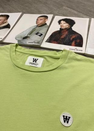 Футболка wood wood ace t shirt "double a" bright green4 фото