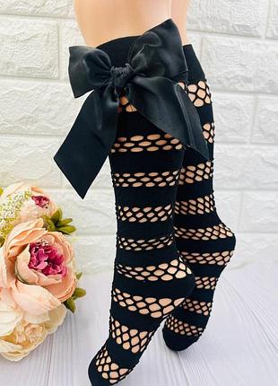 Детские подколенники гольфы с бантиком турецкие