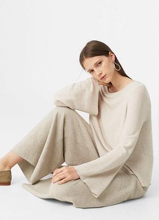 Теплый бежевый свитер джемпер mango 6