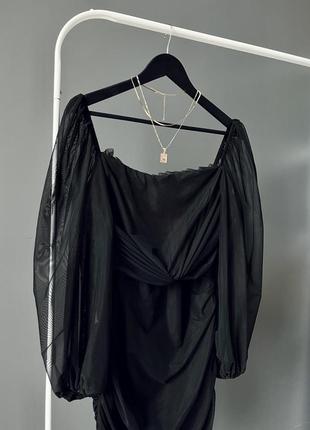 Идеальное черное корсетное платье missguided4 фото