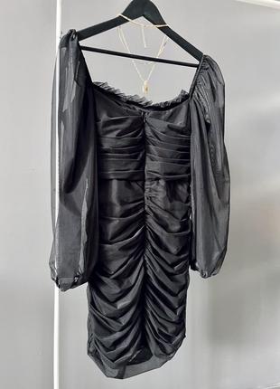 Идеальное черное корсетное платье missguided8 фото