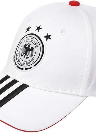 Кепка біла бейсболка белая хлопковая адидас cap adidas deutschland dfb 3 stripe x16276🇩🇪