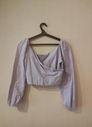 Актуальная блузка сиреневого цвета.1 фото