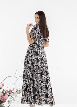 Шифонова сукня максі у квітковому принті💕6 фото
