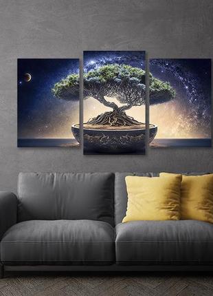 Модульная картина в гостиную / спальню  дерево  бонсай  art-698_33 фото