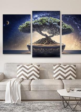 Модульная картина в гостиную / спальню  дерево  бонсай  art-698_32 фото