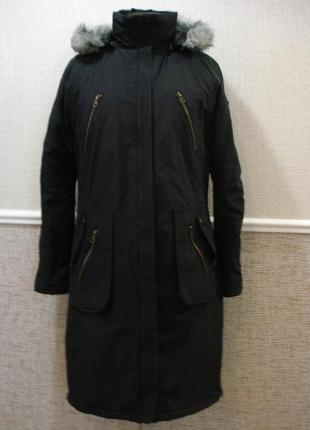 Парка молодежная длинная куртка с меховым воротником  пальто с капюшоном бренд i.c.y.