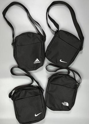 Барсетка nike / adidas / the north face черная сумка на плечо / мессенджер найк адидас зе норт фейс