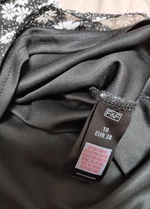 Черное прозрачное платье в цветы 38р f&amp;f5 фото