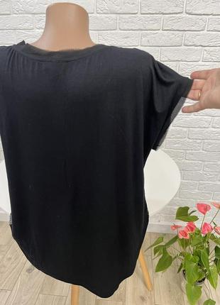 Футболка блузка  чёрный цвет с пайетками р 50-527 фото