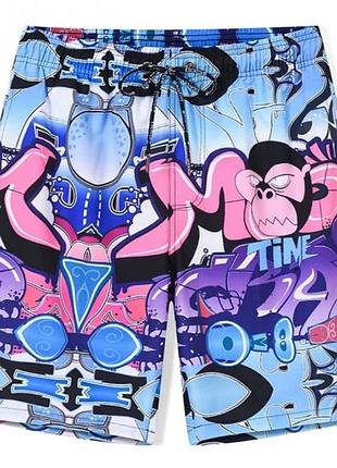 Чоловічі пляжні шорти з прикольним малюнком 2023
