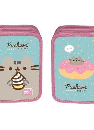 Пенал шкільний твердий "yes" 533367 подвійний hp-01 pusheen, шт