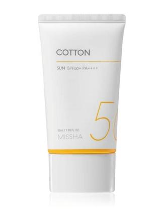 Сонцезахисний крем spf 50+ для чутливої шкіри 
missha all around safe block cotton sun1 фото