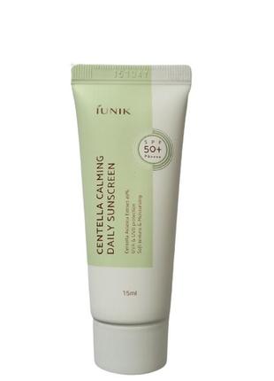 Сонцезахисний крем iunik centella calming daily moisture sunscreen reef-safe uva uvb, spf 50+ pa++++