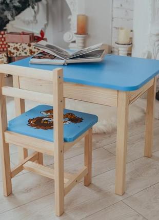 Набір комплект дитячий стіл і стілець. для навчання, малювання, гри. стіл із шухлядою та стільчик