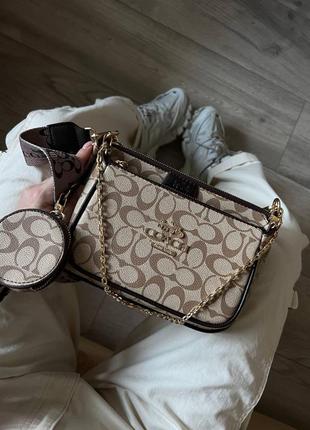 Сумка coach multi beige