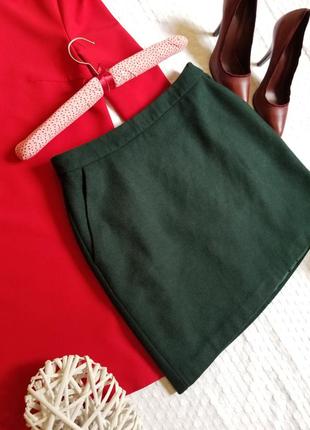 🌷🌷 красивая теплая юбочка зелёная юбка1 фото