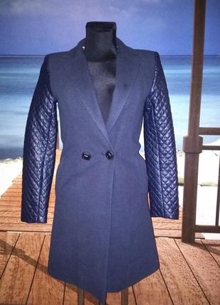 Пальто деми рукав кожзам с-ка