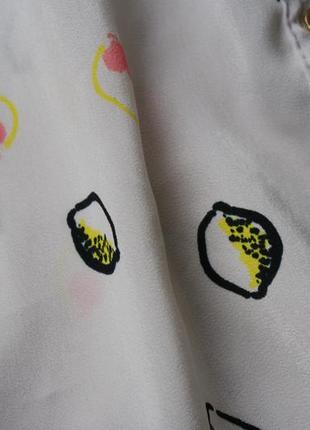 Блузка принт лимоны с разрезом на спине от ri5 фото