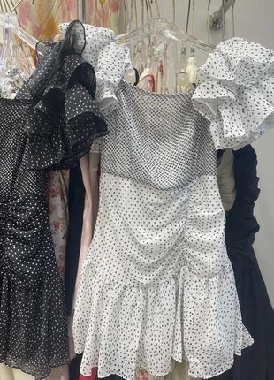 Платье с воланами с об'ємними рукавами5 фото