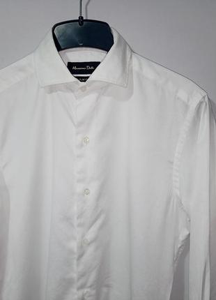 Massimo dutti slim fit белая рубашка oxford9 фото