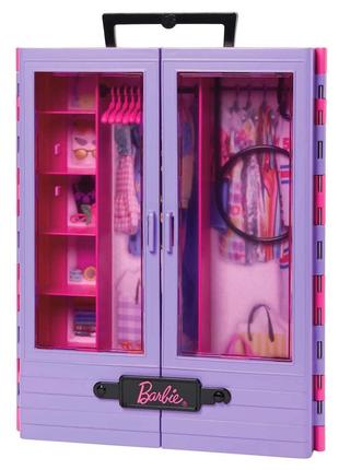 Ігровий набір barbie бузкова шафа для одягу з лялькою (hjl66)4 фото