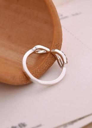 Кільце кольцо каблучка з листочками під срібло нове2 фото