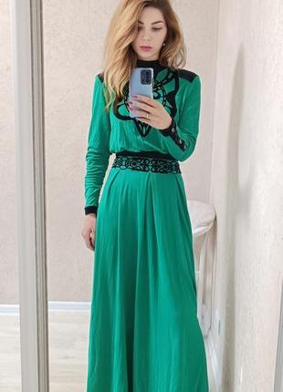 Шикарное зеленое платье в пол zuhvala.zara