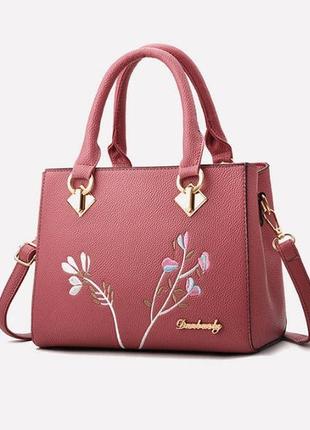 Модная женская сумка темно-розовый1 фото
