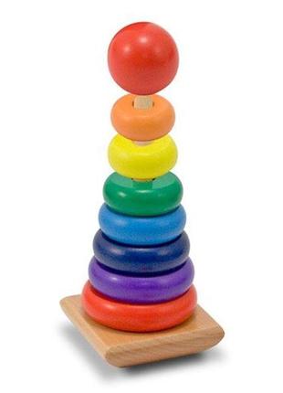 Радужная пирамидка, 9х9х22 см - melissa&doug