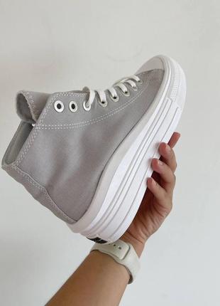 Converse chuck taylor move high grey жіночі літні кеди конверс сірі знижка весна літо женские серые кеды скидка3 фото