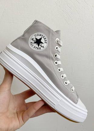 Converse chuck taylor move high grey жіночі літні кеди конверс сірі знижка весна літо женские серые кеды скидка1 фото