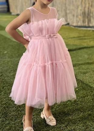 Сукня для дівчинки святкова нова дитяча дуже пишна плаття 1рік рочок 1 2 3 4 5 роки рожева на день народження свято весілля плаття принцеси красиве8 фото